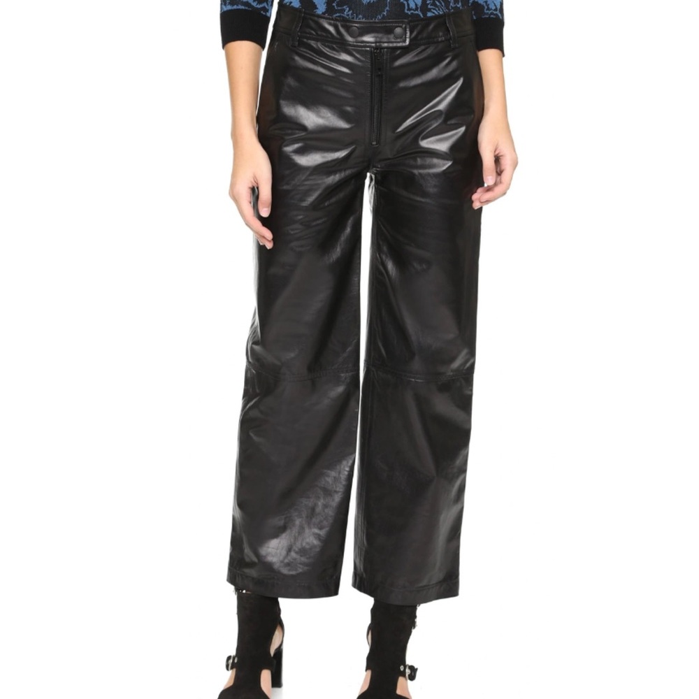Rag & Bone "Otille" Mid-Rise Cropped Leather Trousers